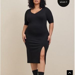 Torrid black dress with slit